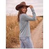 Ekouaer Womens Casual Shirts Long Sleeve Tops Thermal Tshirts Fall Clothes | Crewneck, Breathable, Comfort, Lightweight, Workout, Basic Tees, Solid or Graphic Tshirts, 2026 Fashion Outfit(Light Grey)