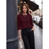 Ekouaer Womens Casual Shirts Long Sleeve Tops Thermal Tshirts Fall Clothes | Crewneck, Breathable, Comfort, Lightweight, Workout, Basic Tees, Solid or Graphic Tshirts, 2026 Fashion Outfit(Burgundy)