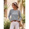 Ekouaer Womens Casual Shirts Long Sleeve Tops Thermal Tshirts Fall Clothes | Crewneck, Breathable, Comfort, Lightweight, Workout, Basic Tees, Solid or Graphic Tshirts, 2026 Fashion Outfit(Light Grey)