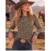 Ekouaer Womens Casual Shirts Long Sleeve Tops Thermal Tshirts Fall Clothes | Crewneck, Breathable, Comfort, Lightweight, Workout, Basic Tees, Solid or Graphic Tshirts, 2026 Fashion Outfit(Leopard)