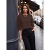 Ekouaer Womens Casual Shirts Long Sleeve Tops Thermal Tshirts Fall Clothes | Crewneck, Breathable, Comfort, Lightweight, Workout, Basic Tees, Solid or Graphic Tshirts, 2026 Fashion Outfit(Brown)