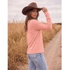 Ekouaer Womens Casual Shirts Long Sleeve Tops Thermal Tshirts Fall Clothes | Crewneck, Breathable, Comfort, Lightweight, Workout, Basic Tees, Solid or Graphic Tshirts, 2026 Fashion Outfit(Coral)