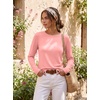 Ekouaer Womens Casual Shirts Long Sleeve Tops Thermal Tshirts Fall Clothes | Crewneck, Breathable, Comfort, Lightweight, Workout, Basic Tees, Solid or Graphic Tshirts, 2026 Fashion Outfit(Coral)