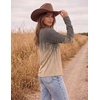 Ekouaer Womens Casual Shirts Long Sleeve Tops Thermal Tshirts Fall Clothes | Crewneck, Breathable, Comfort, Lightweight, Workout, Basic Tees, Solid or Graphic Tshirts, 2026 Fashion Outfit(Dark Gray Orange Gradient Color)