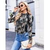 Ekouaer Womens Mesh Long Sleeve Tops Fall Fashion Mock Neck Slim Fit Shirts | Mock Turtleneck, Floral Pattern, Sheer Tulle, Night Out Clothes, Stretchy See Though Outfits, Sexy Thermal Blouses(Tie Dye)