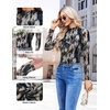 Ekouaer Womens Mesh Long Sleeve Tops Fall Fashion Mock Neck Slim Fit Shirts | Mock Turtleneck, Floral Pattern, Sheer Tulle, Night Out Clothes, Stretchy See Though Outfits, Sexy Thermal Blouses(Tie Dye)