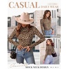 Ekouaer Womens Mesh Long Sleeve Tops Fall Fashion Mock Neck Slim Fit Shirts | Mock Turtleneck, Floral Pattern, Sheer Tulle, Night Out Clothes, Stretchy See Though Outfits, Sexy Thermal Blouses(Leopard Print)