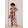 Ekouaer Women’s Satin Silky Pajama Set 2 Piece V Neck Silk Pjs with Pocket | Short Sleeve,Soft Sleepwear,Lightweight Lounge Sets,Comfy Loungewear,Bridal Wedding Party Pajamas Gifts,XS-2XL(Floral Wine Red)