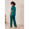 Ekouaer Women’s Satin Silky Pajama Set 2 Piece V Neck Silk Pjs with Pocket | Short Sleeve,Soft Sleepwear,Lightweight Lounge Sets,Comfy Loungewear,Bridal Wedding Party Pajamas Gifts,XS-2XL(Green)