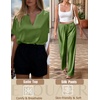 Ekouaer Women’s Satin Silky Pajama Set 2 Piece V Neck Silk Pjs with Pocket | Short Sleeve,Soft Sleepwear,Lightweight Lounge Sets,Comfy Loungewear,Bridal Wedding Party Pajamas Gifts,XS-2XL(Army Green)