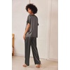 Ekouaer Women’s Satin Silky Pajama Set 2 Piece V Neck Silk Pjs with Pocket | Short Sleeve,Soft Sleepwear,Lightweight Lounge Sets,Comfy Loungewear,Bridal Wedding Party Pajamas Gifts,XS-2XL(Dark Grey)
