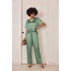 Ekouaer Women’s Satin Silky Pajama Set 2 Piece V Neck Silk Pjs with Pocket | Short Sleeve,Soft Sleepwear,Lightweight Lounge Sets,Comfy Loungewear,Bridal Wedding Party Pajamas Gifts,XS-2XL(Ice Green)
