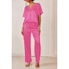 Ekouaer Women’s Satin Silky Pajama Set 2 Piece V Neck Silk Pjs with Pocket | Short Sleeve,Soft Sleepwear,Lightweight Lounge Sets,Comfy Loungewear,Bridal Wedding Party Pajamas Gifts,XS-2XL(Pink Leopard)