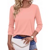 Ekouaer Womens Casual Shirts Long Sleeve Tops Thermal Tshirts Fall Clothes | Crewneck, Breathable, Comfort, Lightweight, Workout, Basic Tees, Solid or Graphic Tshirts, 2026 Fashion Outfit(Coral)