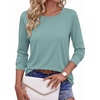 Ekouaer Womens Casual Shirts Long Sleeve Tops Thermal Tshirts Fall Clothes | Crewneck, Breathable, Comfort, Lightweight, Workout, Basic Tees, Solid or Graphic Tshirts, 2026 Fashion Outfit(Cadet Blue)
