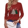 Ekouaer Womens Casual Shirts Long Sleeve Tops Thermal Tshirts Fall Clothes | Crewneck, Breathable, Comfort, Lightweight, Workout, Basic Tees, Solid or Graphic Tshirts, 2026 Fashion Outfit(Red Christmas Tree)