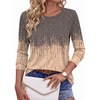 Ekouaer Womens Casual Shirts Long Sleeve Tops Thermal Tshirts Fall Clothes | Crewneck, Breathable, Comfort, Lightweight, Workout, Basic Tees, Solid or Graphic Tshirts, 2026 Fashion Outfit(Dark Gray Orange Gradient Color)