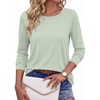 Ekouaer Womens Casual Shirts Long Sleeve Tops Thermal Tshirts Fall Clothes | Crewneck, Breathable, Comfort, Lightweight, Workout, Basic Tees, Solid or Graphic Tshirts, 2026 Fashion Outfit(Light Green)