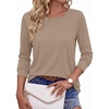 Ekouaer Womens Casual Shirts Long Sleeve Tops Thermal Tshirts Fall Clothes | Crewneck, Breathable, Comfort, Lightweight, Workout, Basic Tees, Solid or Graphic Tshirts, 2026 Fashion Outfit(Grey)