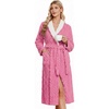Ekouaer Women’s Robe Long Winter Plush Jacquard Bathrobe with Pockets S-XXL | Jacquard fabric, Color block, Shawl collar, Long length, Plush, Fuzzy, Fluffy, Fleece, Thick Sleepwear, Winter Lounge wear(Peach Pink)