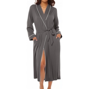 Ekouaer Kimono Robes for Women Long Lightweight Knit Soft Bathrobe | Long Sleepwear, Casual Ladies Loungewear, Shawl, Soft Lightweight Fabric, Valentine’s Day, Bridal Party(Dark Gray)