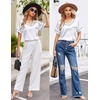 Ekouaer Silk Pajama for Women Short Sleeve Satin Pj Set Two Piece XS-XXL | loungewear or daily wear,Valentine’s Day, Bridal Party, Honeymoon Vacation and Anniversaries Gift ,walking,enjoying coffee(White)