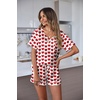 Ekouaer Silk Pajama for Women Short Sleeve Satin Pj Set Two Piece XS-XXL | loungewear or daily wear,Valentine’s Day, Bridal Party, Honeymoon Vacation and Anniversaries Gift ,walking,enjoying coffee(Red Heart)