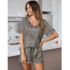 Ekouaer Silk Pajama for Women Short Sleeve Satin Pj Set Two Piece XS-XXL | loungewear or daily wear,Valentine’s Day, Bridal Party, Honeymoon Vacation and Anniversaries Gift ,walking,enjoying coffee(Leopard)