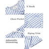 Ekouaer Silk Pajama for Women Short Sleeve Satin Pj Set Two Piece XS-XXL | loungewear or daily wear,Valentine’s Day, Bridal Party, Honeymoon Vacation and Anniversaries Gift ,walking,enjoying coffee(Blue-white Stripes)
