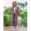 Ekouaer Women Kimono Robes Full Length Knit Bathrobe Lightweight Sleepwear | Long Loungewear, Soft Lightweight Fabric, Christmas Day, Valentine’s Day, Bridal Party(Purplish Red)