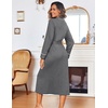 Ekouaer Women Kimono Robes Full Length Knit Bathrobe Lightweight Sleepwear | Long Loungewear, Soft Lightweight Fabric, Christmas Day, Valentine’s Day, Bridal Party(Medium Gray)