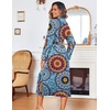 Ekouaer Women Kimono Robes Full Length Knit Bathrobe Lightweight Sleepwear | Long Loungewear, Soft Lightweight Fabric, Christmas Day, Valentine’s Day, Bridal Party(Floral Mandala Blue)