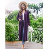 Ekouaer Women Kimono Robes Full Length Knit Bathrobe Lightweight Sleepwear | Long Loungewear, Soft Lightweight Fabric, Christmas Day, Valentine’s Day, Bridal Party(Deep Purple)