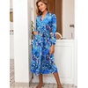 Ekouaer Women Kimono Robes Full Length Knit Bathrobe Lightweight Sleepwear | Long Loungewear, Soft Lightweight Fabric, Christmas Day, Valentine’s Day, Bridal Party(C- Aqua Multi)