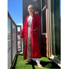 Ekouaer Women Kimono Robes Full Length Knit Bathrobe Lightweight Sleepwear | Long Loungewear, Soft Lightweight Fabric, Christmas Day, Valentine’s Day, Bridal Party(Red)