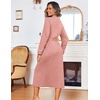 Ekouaer Women Kimono Robes Full Length Knit Bathrobe Lightweight Sleepwear | Long Loungewear, Soft Lightweight Fabric, Christmas Day, Valentine’s Day, Bridal Party(Misty Rose)