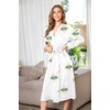 Ekouaer Women Kimono Robes Full Length Knit Bathrobe Lightweight Sleepwear | Long Loungewear, Soft Lightweight Fabric, Christmas Day, Valentine’s Day, Bridal Party(White – Evil Eye)