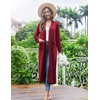 Ekouaer Women Kimono Robes Full Length Knit Bathrobe Lightweight Sleepwear | Long Loungewear, Soft Lightweight Fabric, Christmas Day, Valentine’s Day, Bridal Party(Wine Red)