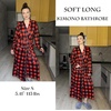 Ekouaer Women Kimono Robes Full Length Knit Bathrobe Lightweight Sleepwear | Long Loungewear, Soft Lightweight Fabric, Christmas Day, Valentine’s Day, Bridal Party(Black and Red Plaid)