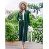 Ekouaer Women Kimono Robes Full Length Knit Bathrobe Lightweight Sleepwear | Long Loungewear, Soft Lightweight Fabric, Christmas Day, Valentine’s Day, Bridal Party(Dark Green)