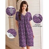Ekouaer Women Zipper Robes Short Bathrobe Lightweight House Coat | Zip-front,Short Sleeves,Two Pockets,Knee Length,Cute Pleated Front,Mumu Duster Moo Moo Nightgown Lounge robe(Floral Purple)