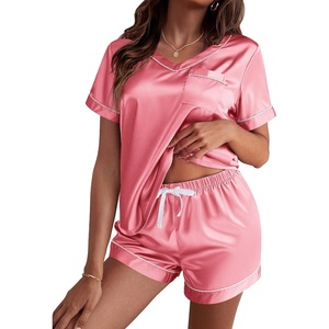 Ekouaer Silk Pajama for Women Short Sleeve Satin Pj Set Two Piece XS-XXL | loungewear or daily wear,Valentine’s Day, Bridal Party, Honeymoon Vacation and Anniversaries Gift ,walking,enjoying coffee(Rose Pink)