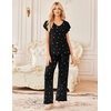 Ekouaer 2 Pack Womens Pajama Set Short Sleeve Sleepwear Soft Pjs Lounge Set(Black/Black Star)