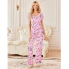 Ekouaer 2 Pack Womens Pajama Set Short Sleeve Sleepwear Soft Pjs Lounge Set(Light Green Flower/Pink Yellow Flower)