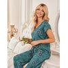 Ekouaer 2 Pack Womens Pajama Set Short Sleeve Sleepwear Soft Pjs Lounge Set(Navy Cashew Flowers/Blue Green Mandala Pattern)