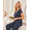 Ekouaer 2 Pack Womens Pajama Set Short Sleeve Sleepwear Soft Pjs Lounge Set(Pink Stripe/Navy Dots)
