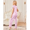 Ekouaer 2 Pack Womens Pajama Set Short Sleeve Sleepwear Soft Pjs Lounge Set(Pink White Flower/Gray Stripe)