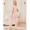 Ekouaer 2 Pack Womens Pajama Set Short Sleeve Sleepwear Soft Pjs Lounge Set(Pink/Light Gray)