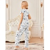 Ekouaer 2 Pack Womens Pajama Set Short Sleeve Sleepwear Soft Pjs Lounge Set(White Floral/Blue Floral)