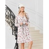 Ekouaer 3 Pack Womens Long Sleeve Nightgowns Soft Sleep Shirt Sleepwear | Multi-pieces Night Gowns, A-line Loose Night Dress, Above Knee Short Nightshirt, Gardening Floral House Dress, Vacation Dress(Navy wine Red white Pink Flower)